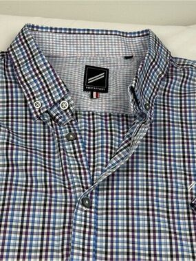 Daniel Hechter Men's Short Sleeve Plaid Button Down Shirt Size 2XLT Cotton Blend